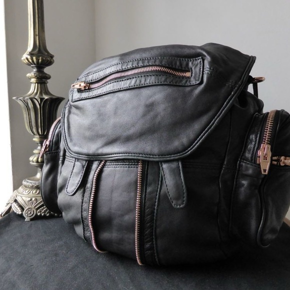Alexander Wang Lambskin Marti Backpack Washed Black Rose Gold Hardware - Picture 3 of 7